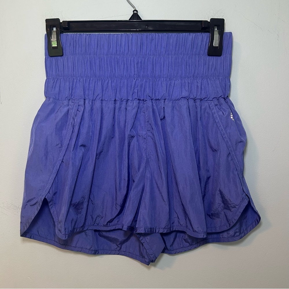 Free People Blue High Waist Lined The Way Home Athletic Shorts Size Medium
